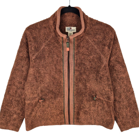 Woolrich Womens Brown Fleece Zip Jumper Size M