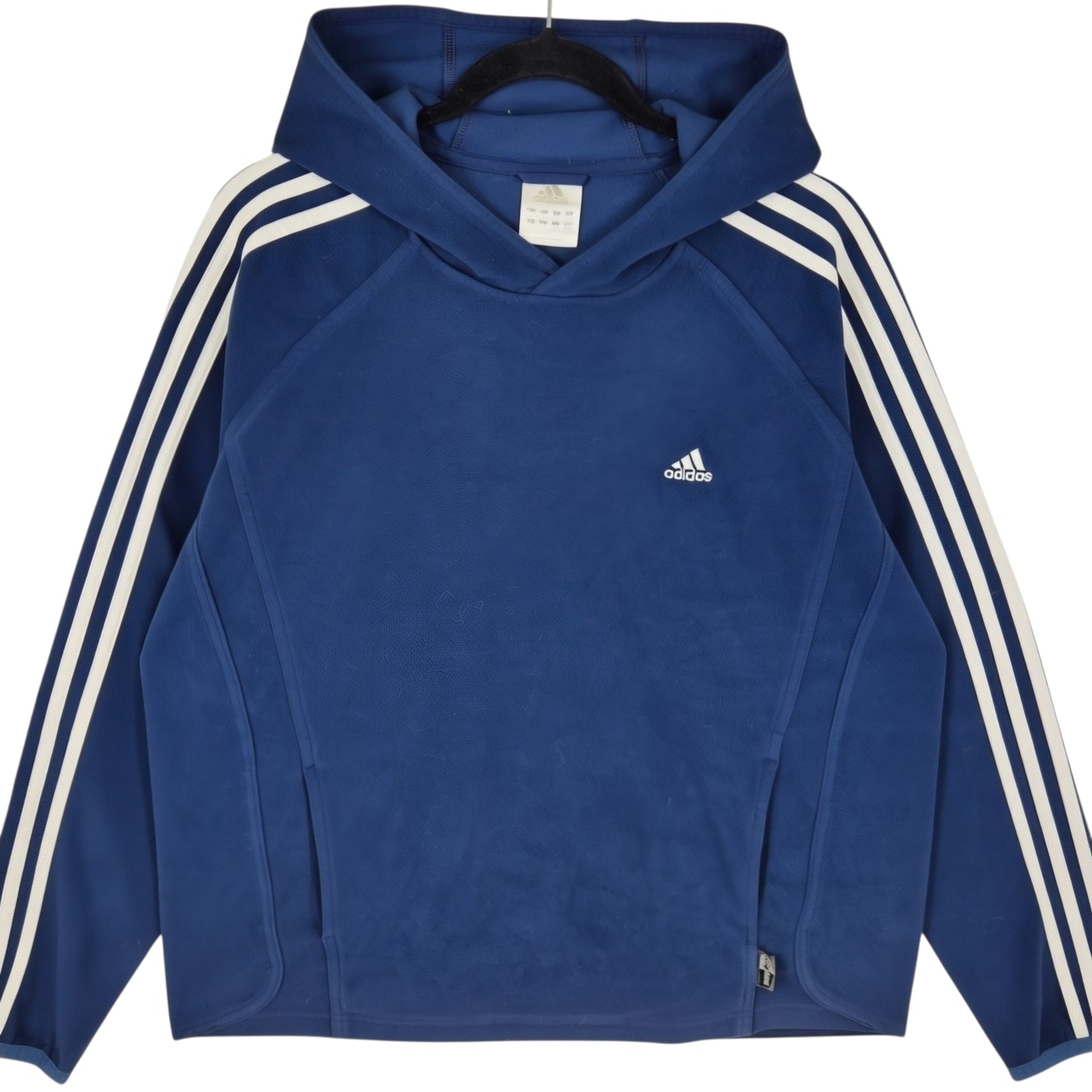 Vintage Adidas 2000's Dark Blue Fleece Hoodie Size L