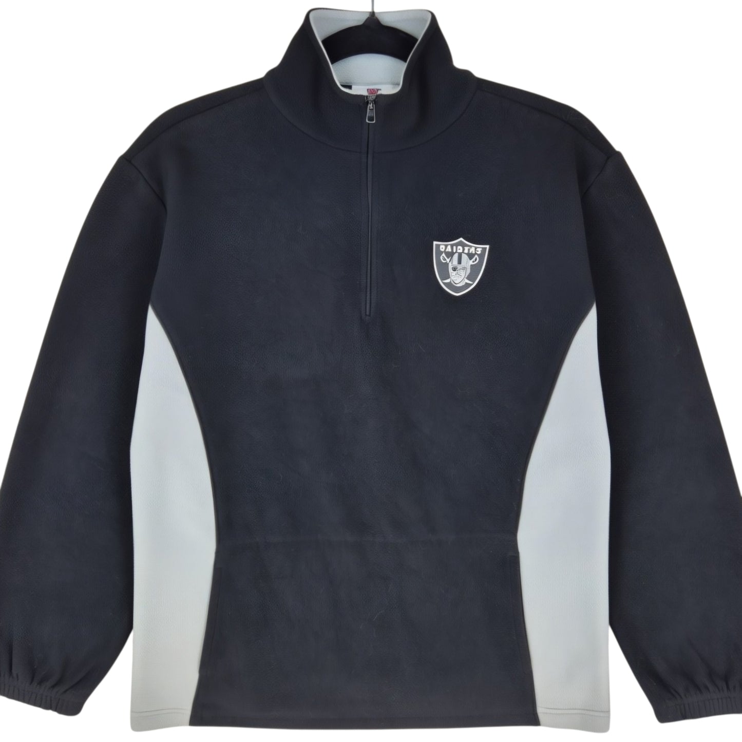 NFL Oakland Raiders Womens Black Quarter Zip Fleece Jumper Size L