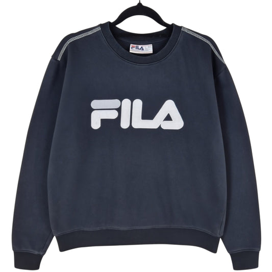 FILA Black Embroidered Crewneck Sweater Size L