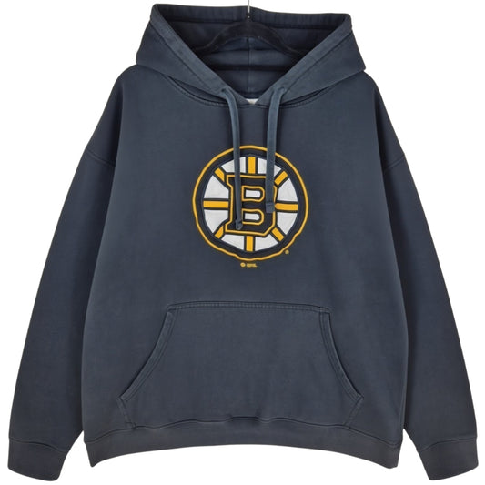 NHL Boston Bruins Black Embroidered Hoodie Size XL