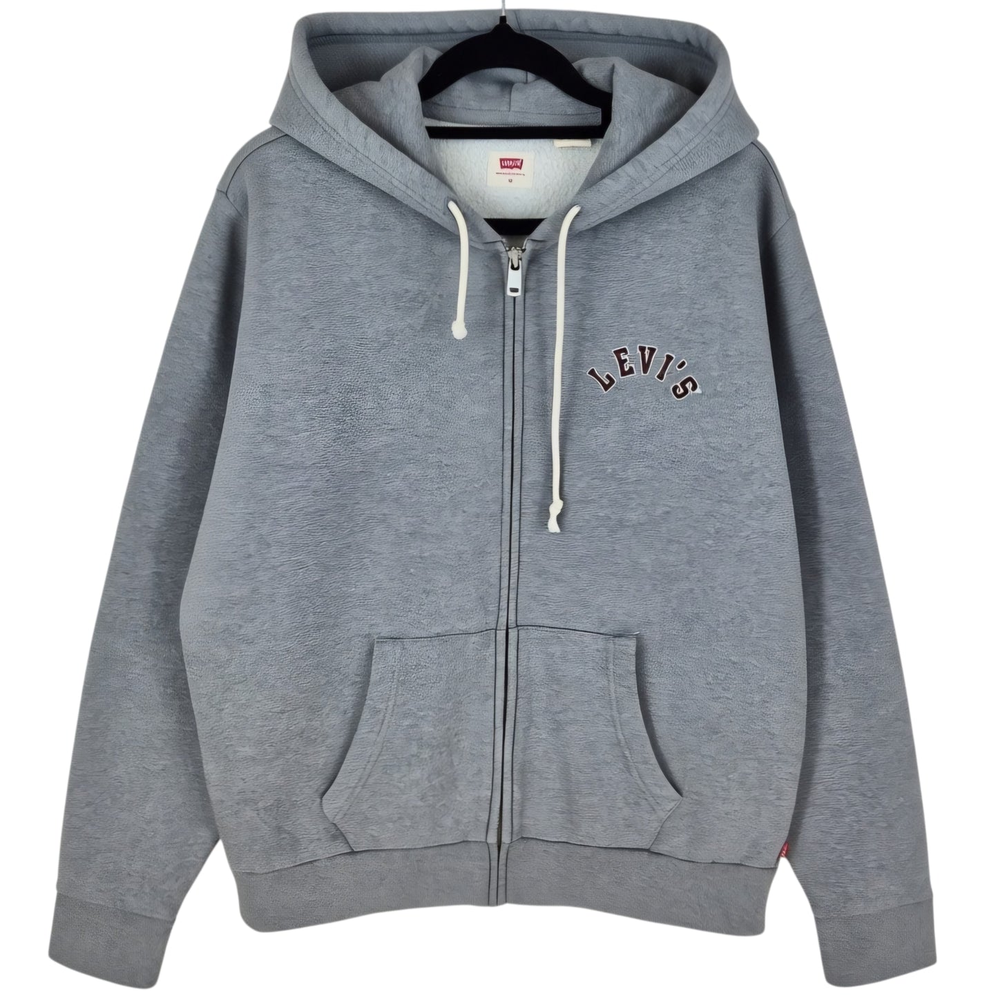 Levis Grey Fleece Zip Hoodie Size M