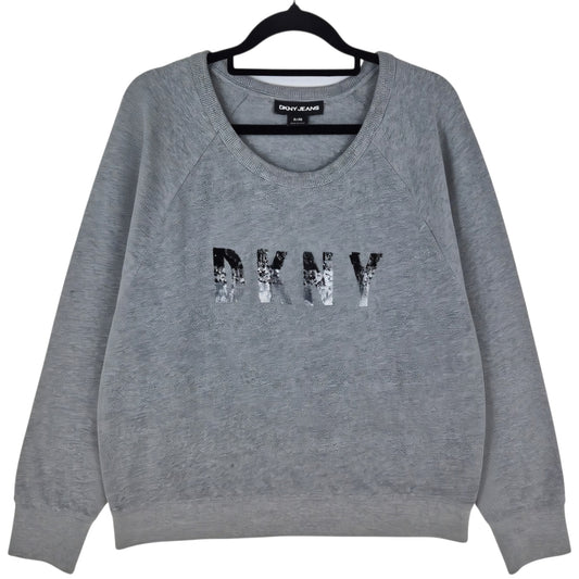 DKNY Jeans Womens Grey Sequin Sweater Size XL