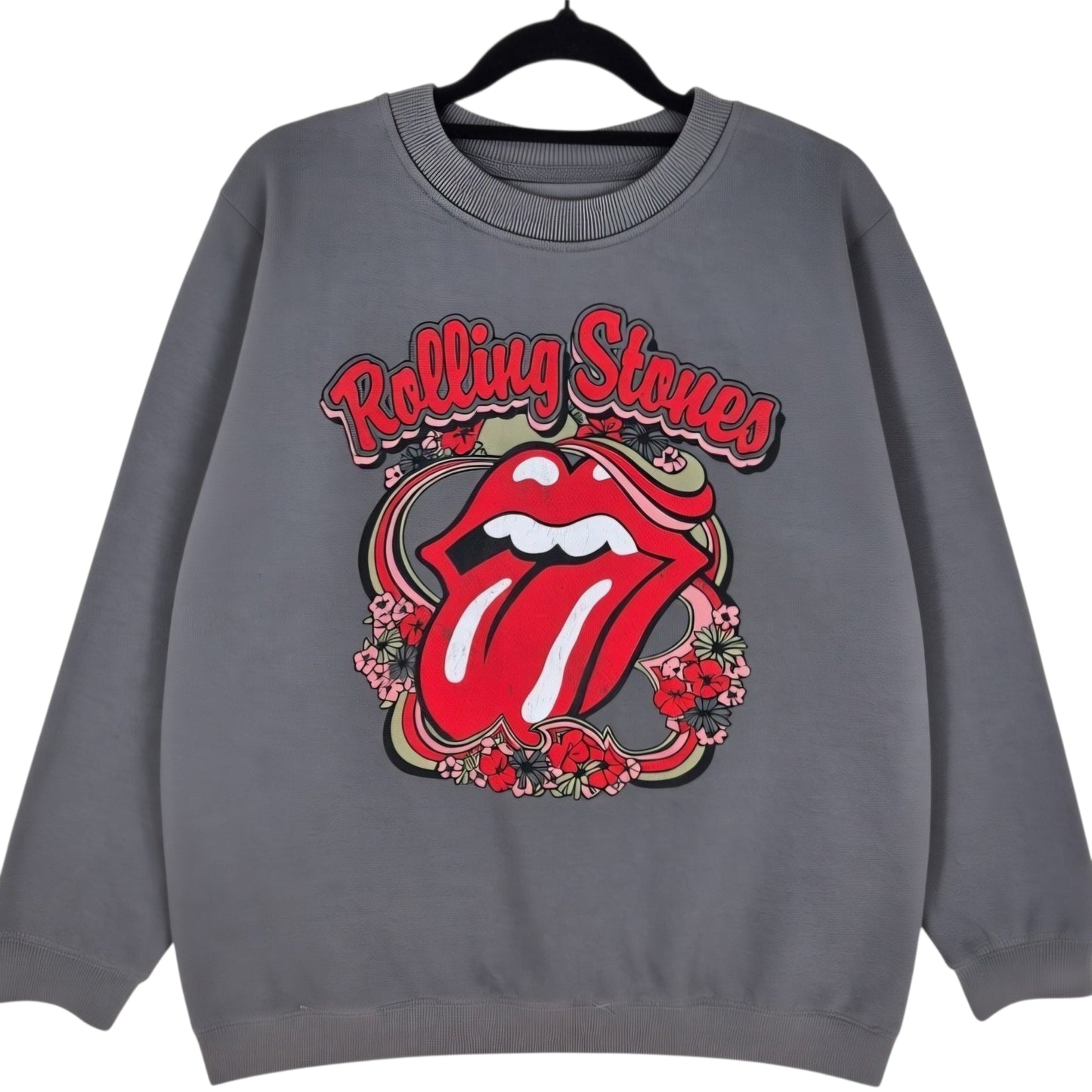 The Rolling Stones Womens Grey Crewneck Sweater Size L