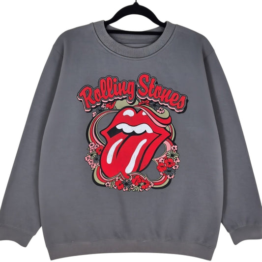The Rolling Stones Womens Grey Crewneck Sweater Size L