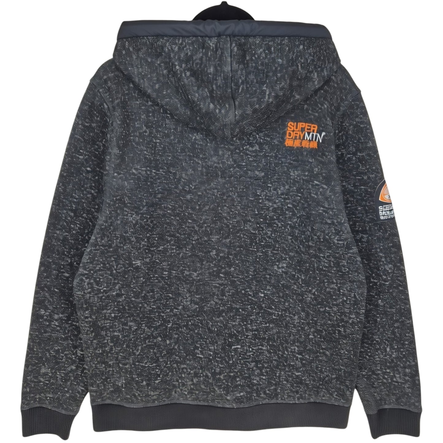 Superdry Black Fleece Hoodie Size 2XL