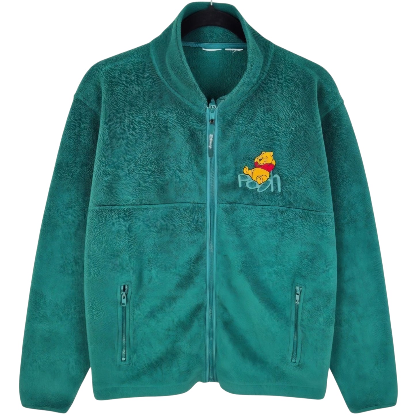 Vintage Disney Winnie The Pooh Green Fleece Zip Jumper Size L