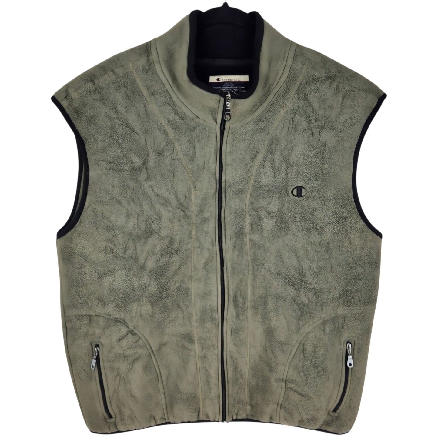 Vintage Champion 90's Olive Green Fleece Vest Size XL