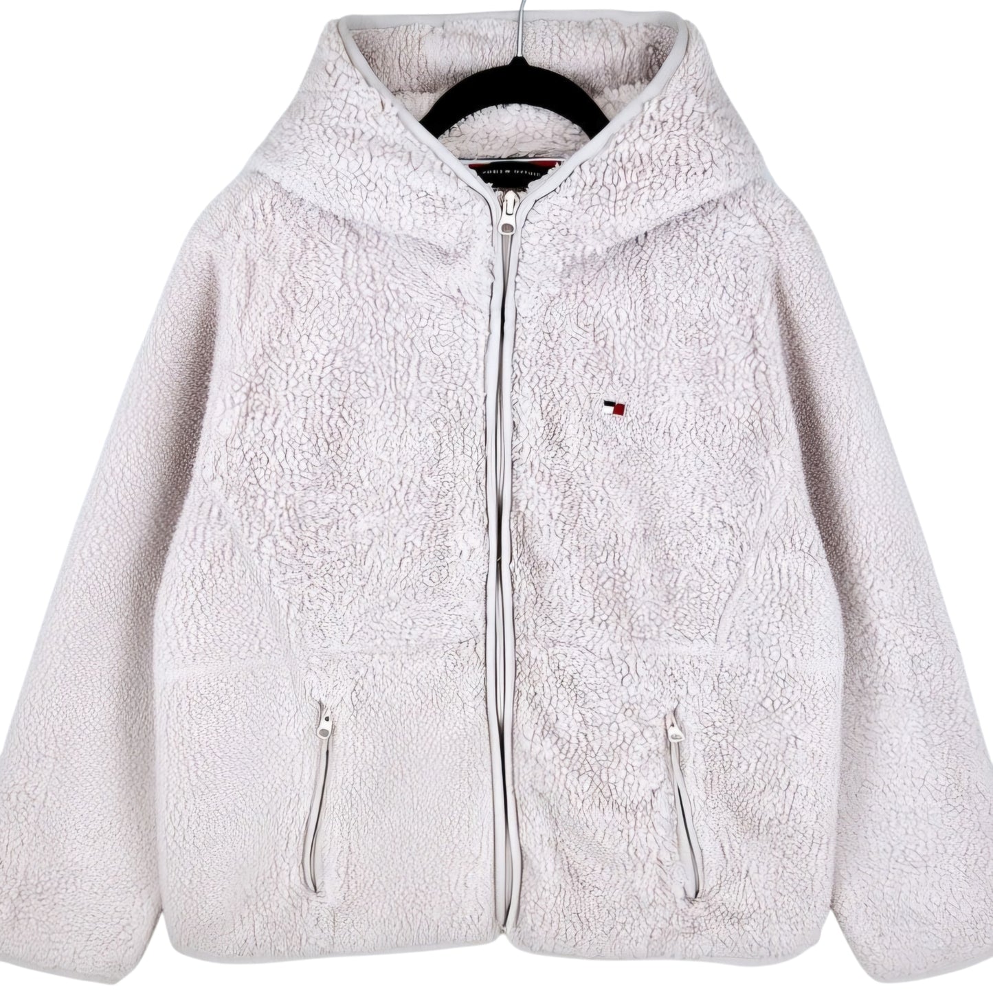 Tommy Hilfiger Womens Light Pink Fleece Zip Hoodie Size L