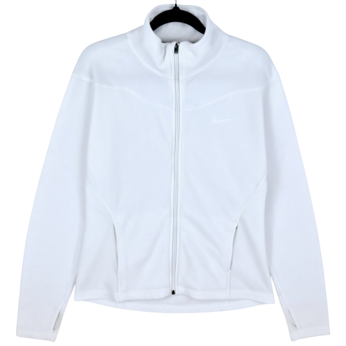 Nike Womens White Fleece Zip Jumper Size M