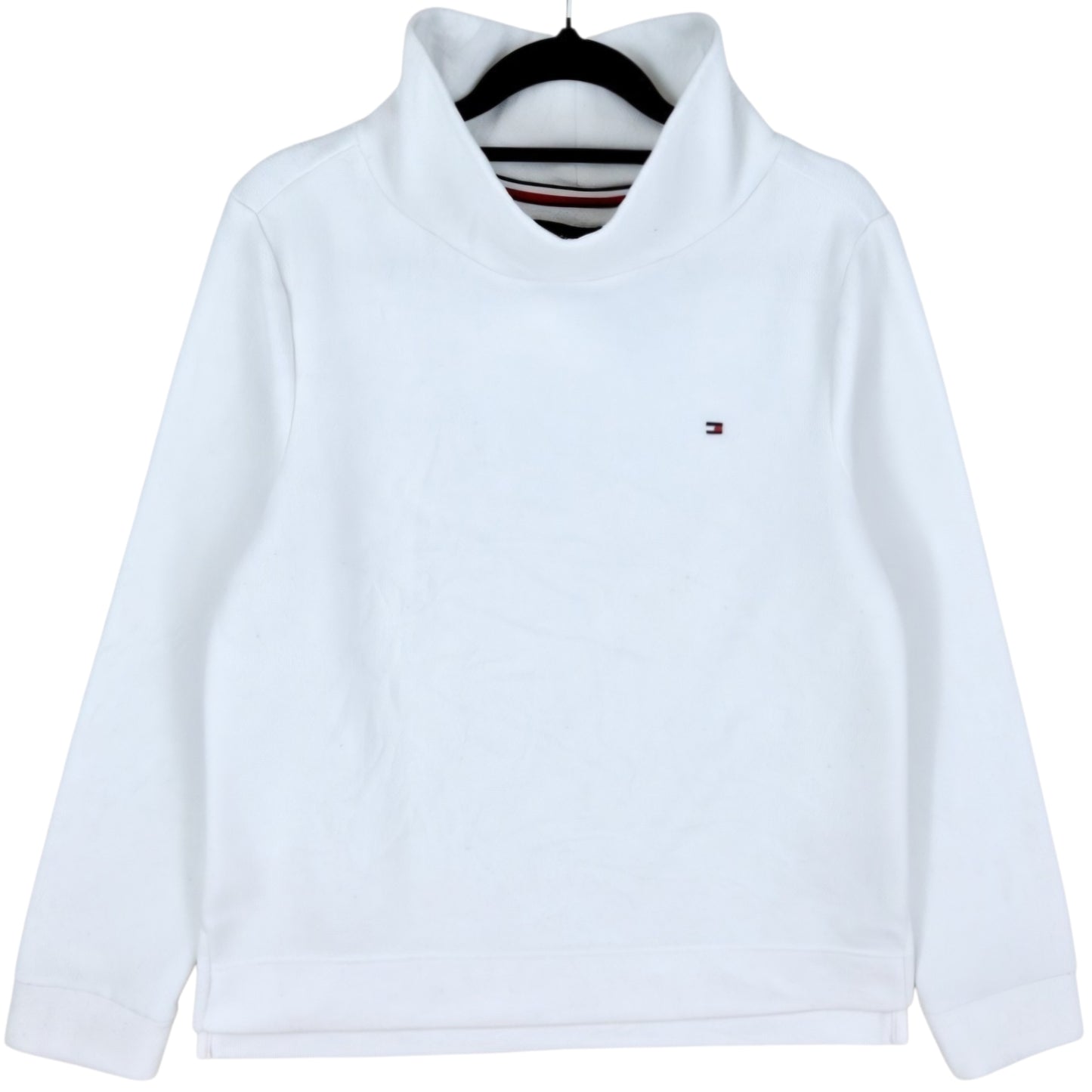 Tommy Hilfiger Womens White Turtle Fleece Jumper Size M