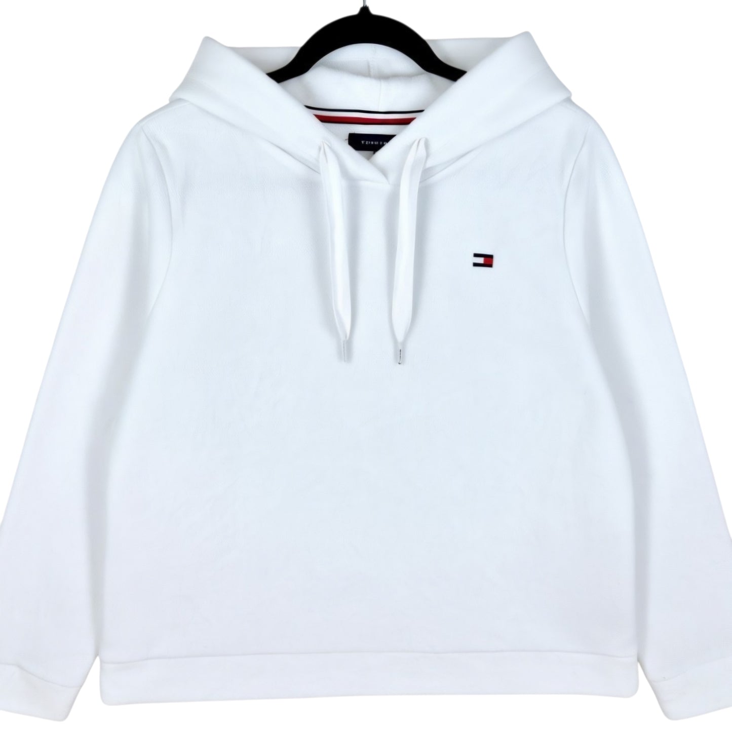 Tommy Hilfiger White Fleece Hoodie Size L