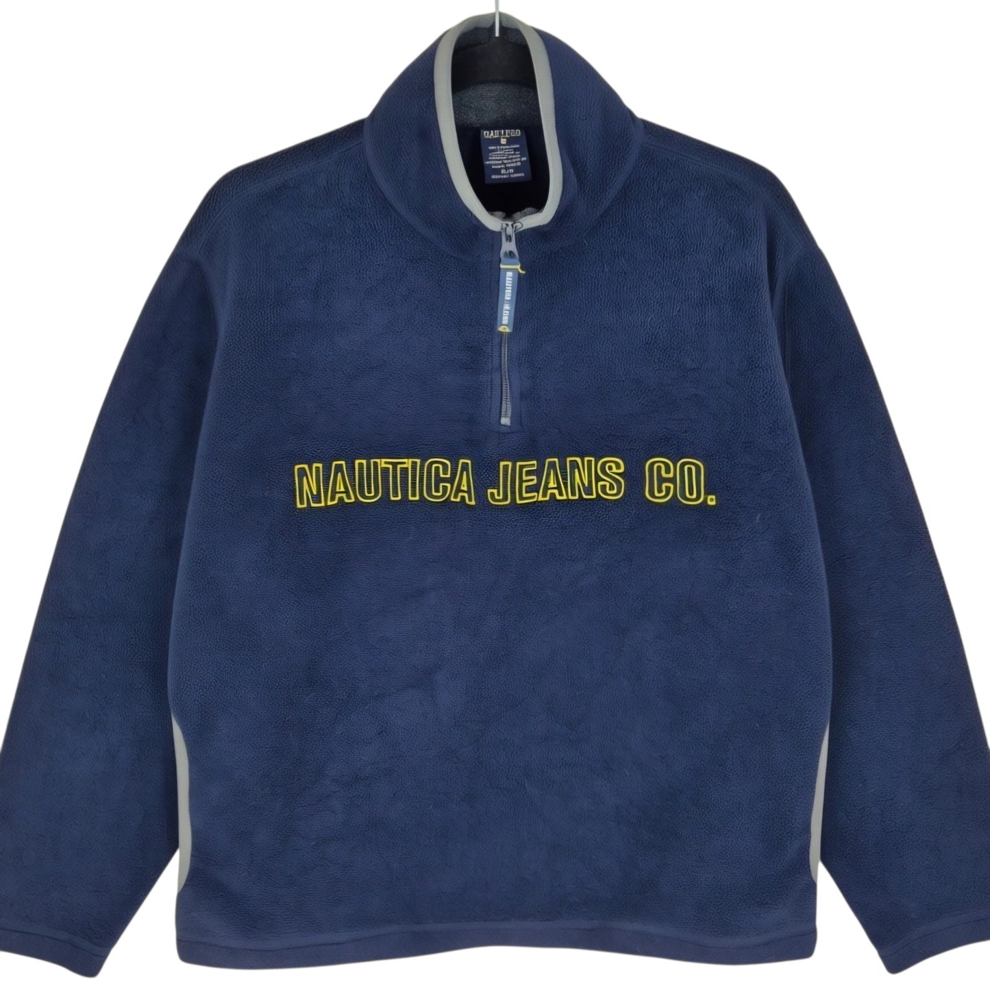 Vintage Nautica Jeans 90's Dark Blue USA Made Fleece Jumper Size M