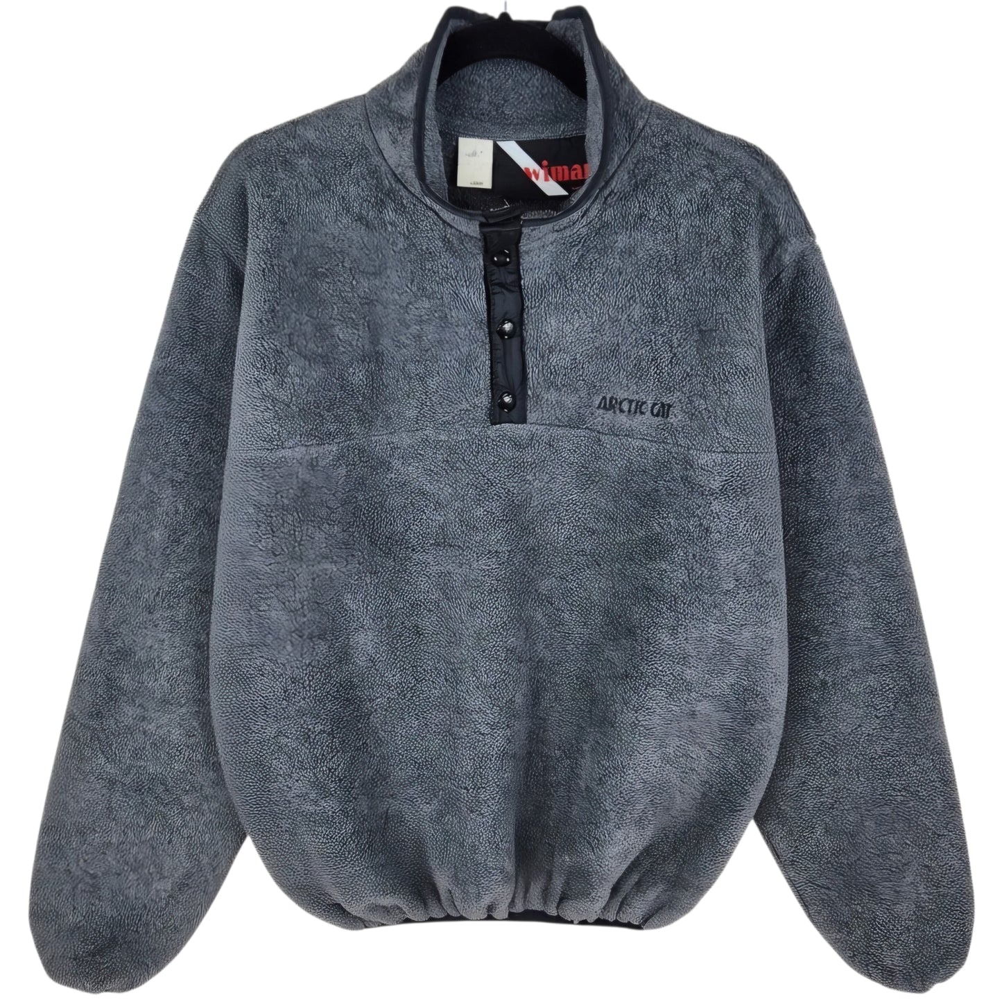 Vintage Wiman Arctic Cat 80's Grey Quarter Button Fleece Jumper Size L