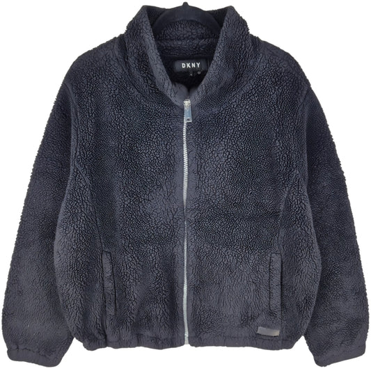 DKNY Black Fleece Zip Jumper Size M