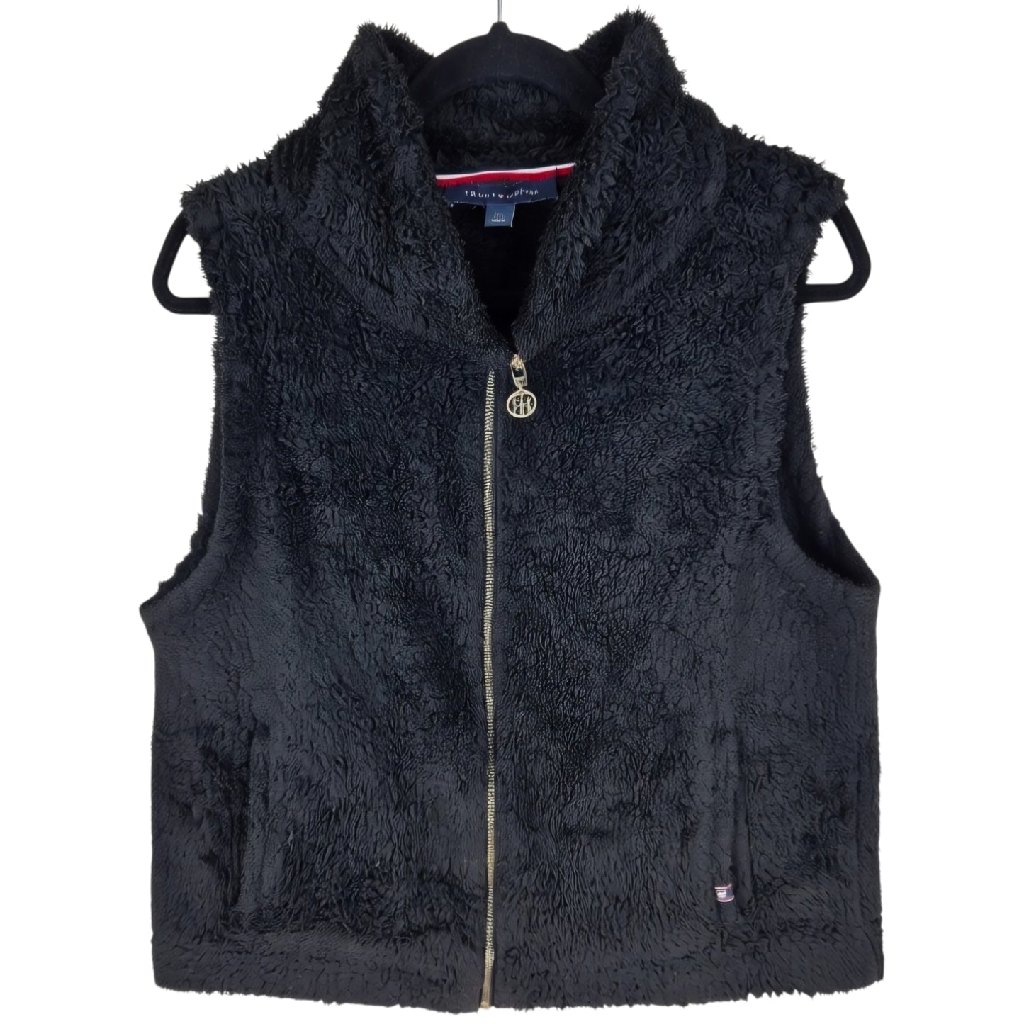 Tommy Hilfiger Womens Black Fleece Vest Size L
