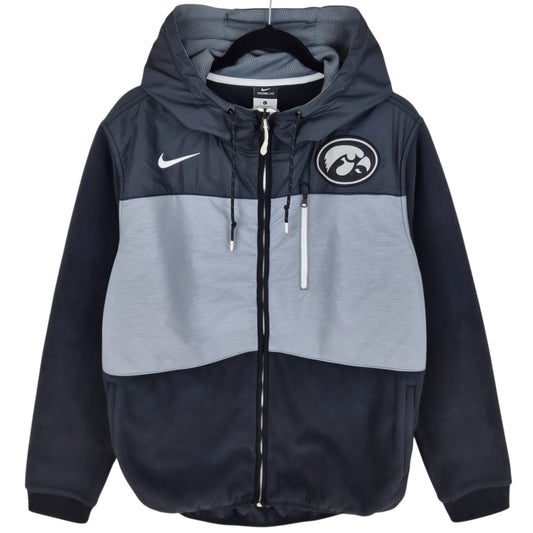 Nike Iowa Hawkeyes Black & Grey Fleece Zip Hoodie Size L