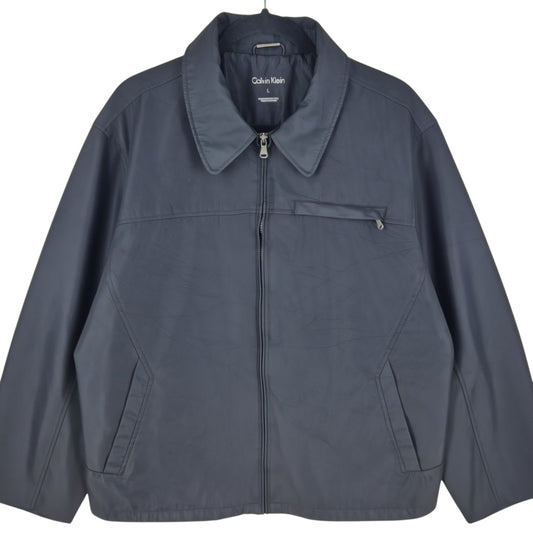 Calvin Klein Black Collared Windbreaker Jacket Size L