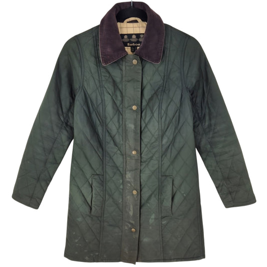 Barbour Womens Dark Green Padded Trench Coat Jacket Size S