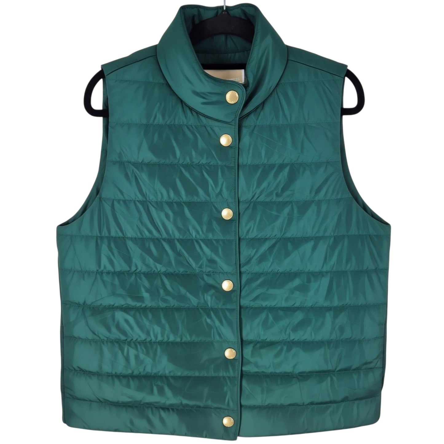 Michael Kors Green Padded Button Vest Size M