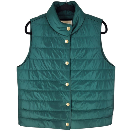 Michael Kors Green Padded Button Vest Size M