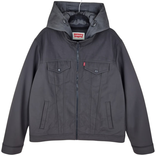 Levis Black Hooded Windbreaker Jacket Size L