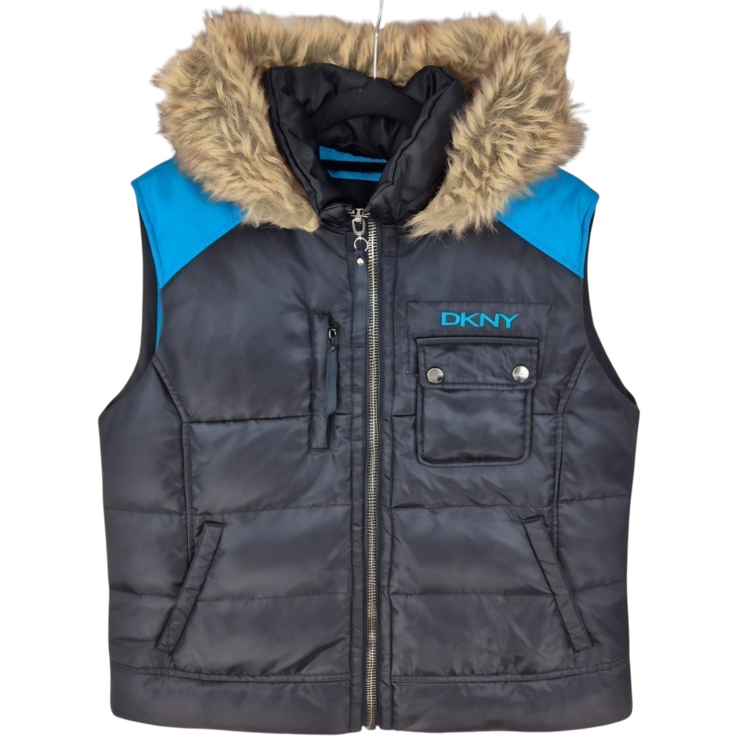DKNY Womens Black Padded Nylon Vest Size L