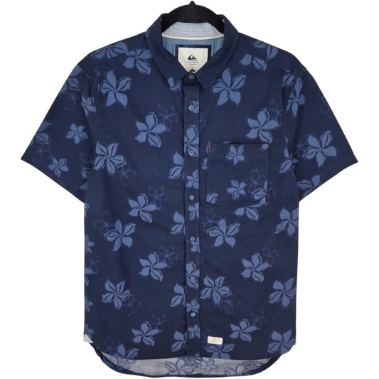 Quiksilver Dark Blue Short Sleeve Button Shirt Size S