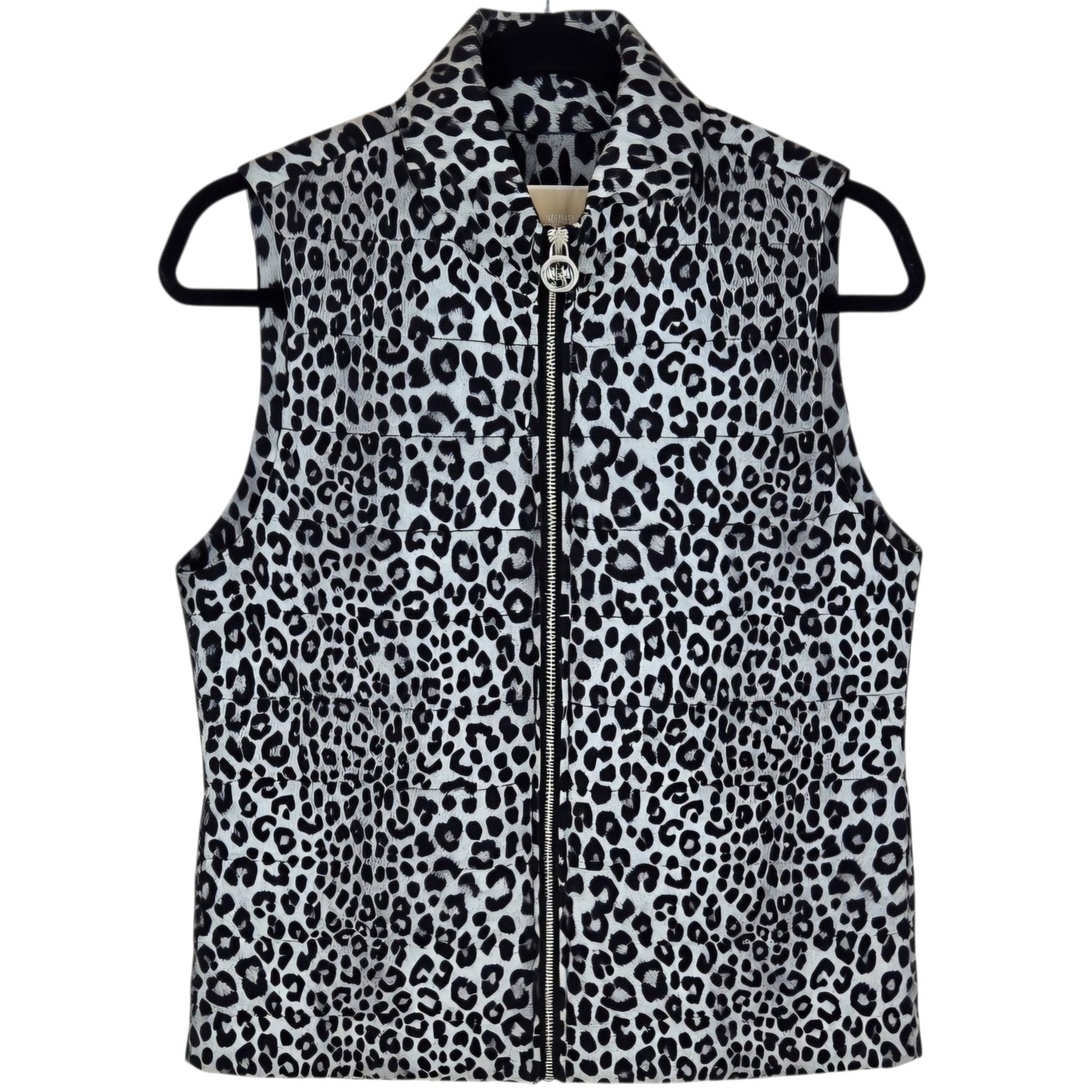 Michael Kors Womens Grey Leopard Padded Vest Size S