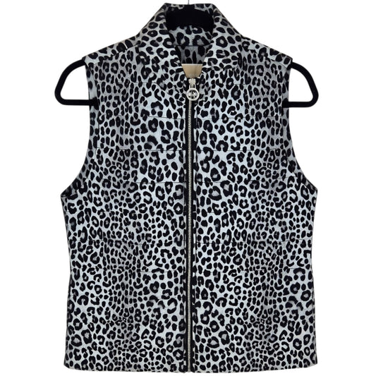Michael Kors Womens Grey Leopard Padded Vest Size S