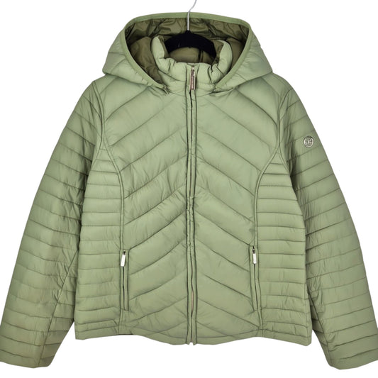Michael Kors Womens Green Padded Jacket Size M
