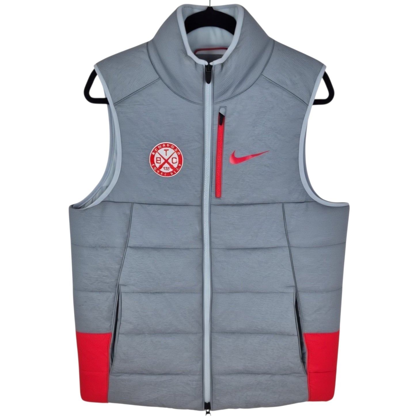 Nike Bowerman Track Club Grey & Red Fleece Padded Vest Size S