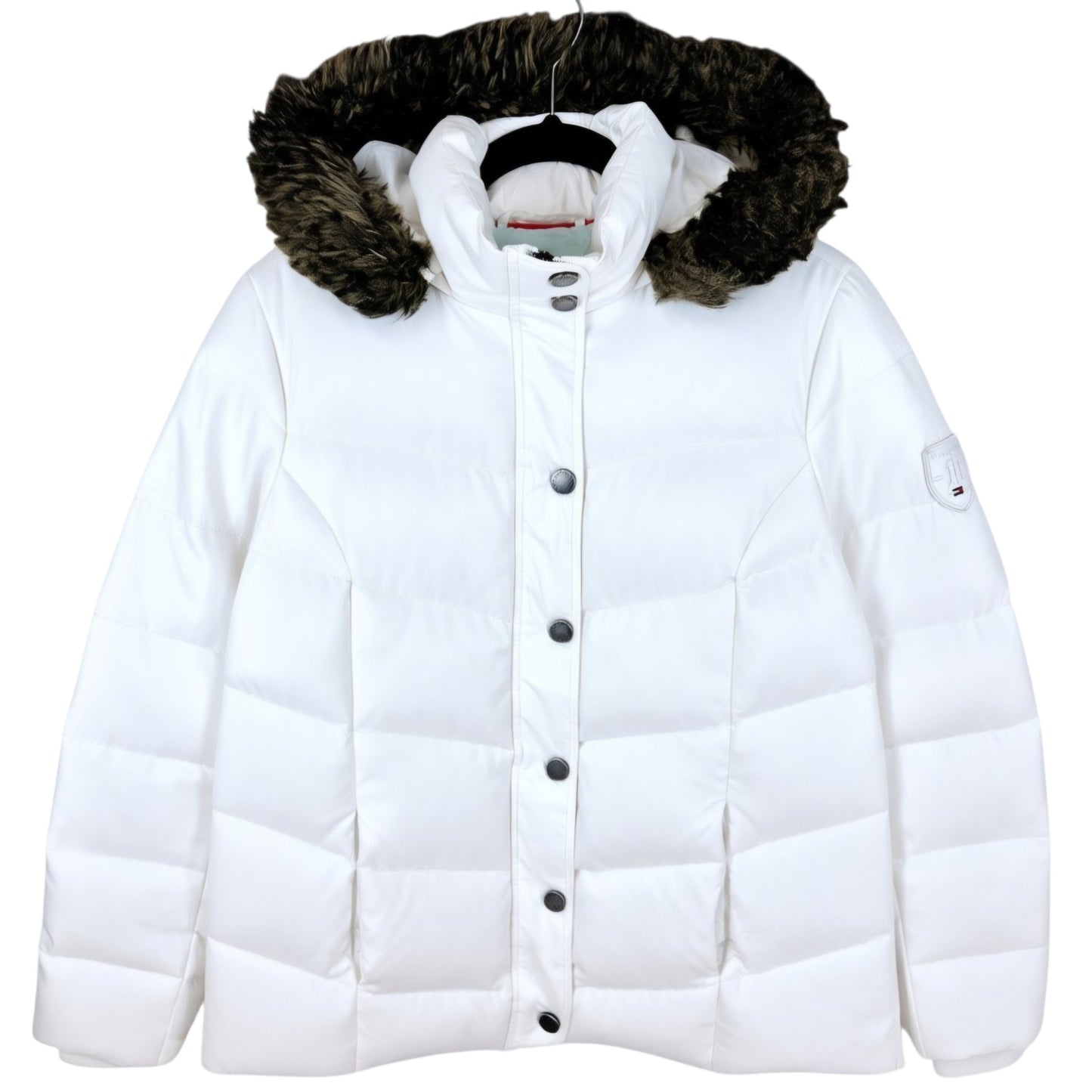 Tommy Hilfiger Womens White Puffer Jacket Size M