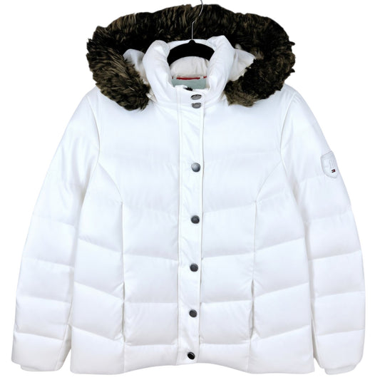 Tommy Hilfiger Womens White Puffer Jacket Size M