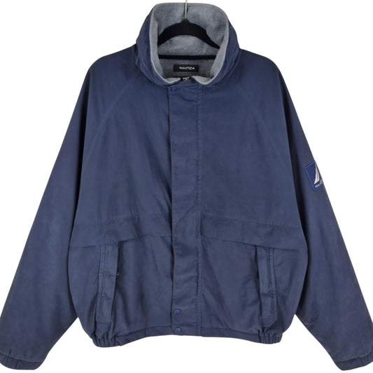 Nautica Dark Blue Fleece Insulated Heavy Jacket Size M