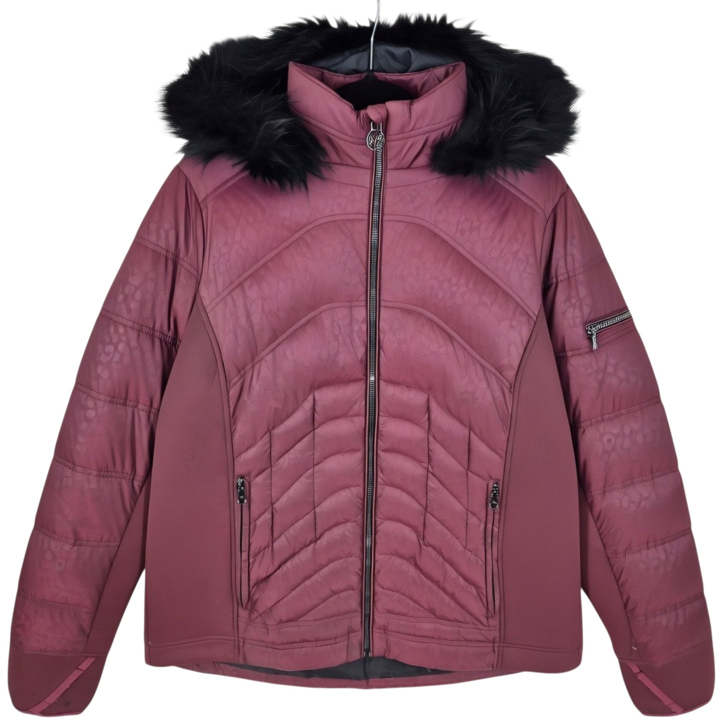 Michael Kors Womens Burgundy Padded Jacket Size L