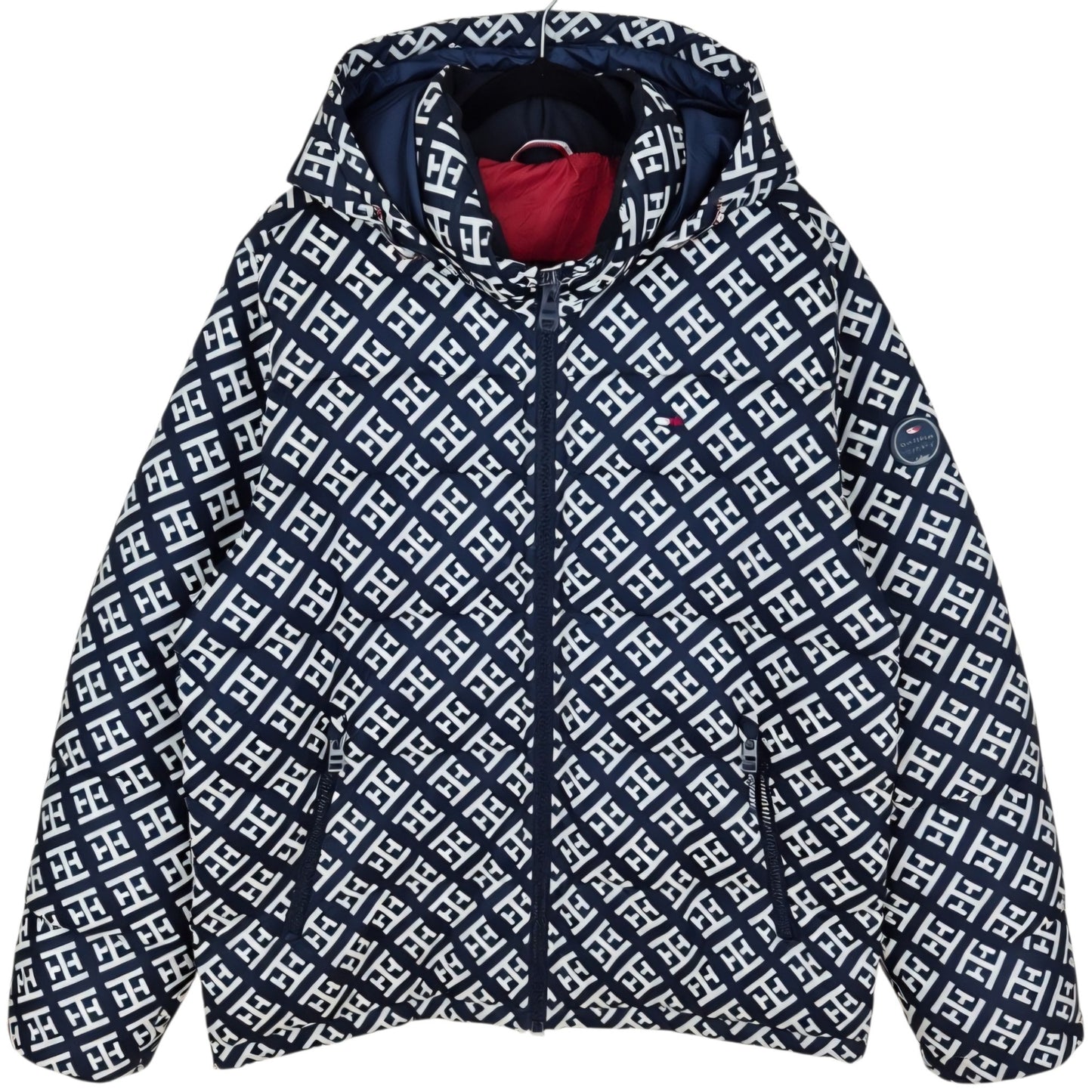 Tommy Hilfiger Dark Blue & White Puffer Jacket Size L