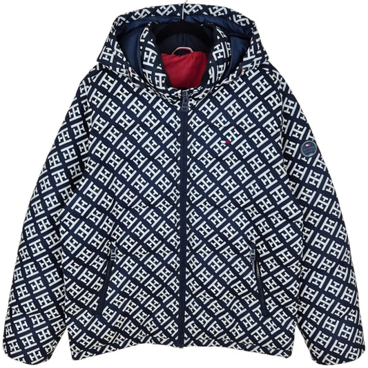 Tommy Hilfiger Dark Blue & White Puffer Jacket Size L