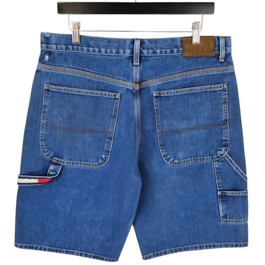 Vintage Tommy Hilfiger 90's Blue Carpenter Denim Shorts W34