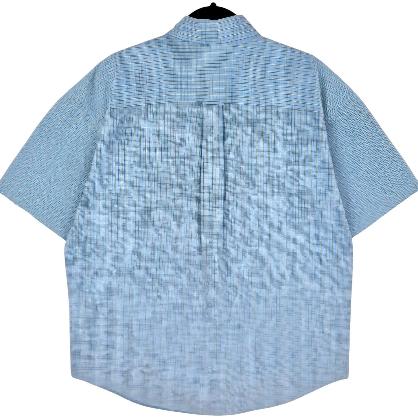 Nautica Aqua Blue Checkered Short Sleeve Button Shirt Size XL