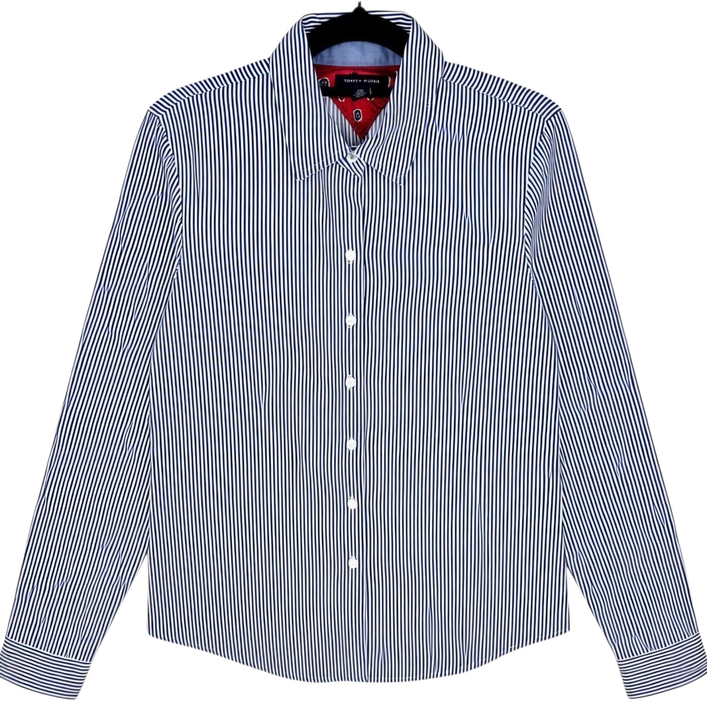Tommy Hilfiger Womens Blue & White Stripe Dress Shirt Size S
