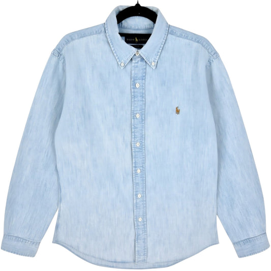 Polo Ralph Lauren Chambray Blue Dress Shirt Size M