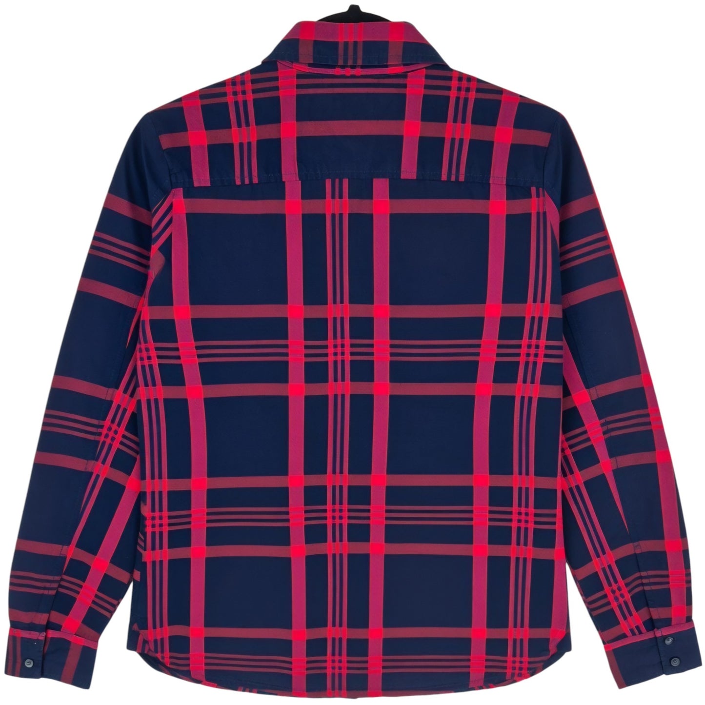 Tommy Hilfiger Womens Dark Blue & Red Checkered Dress Shirt Size S
