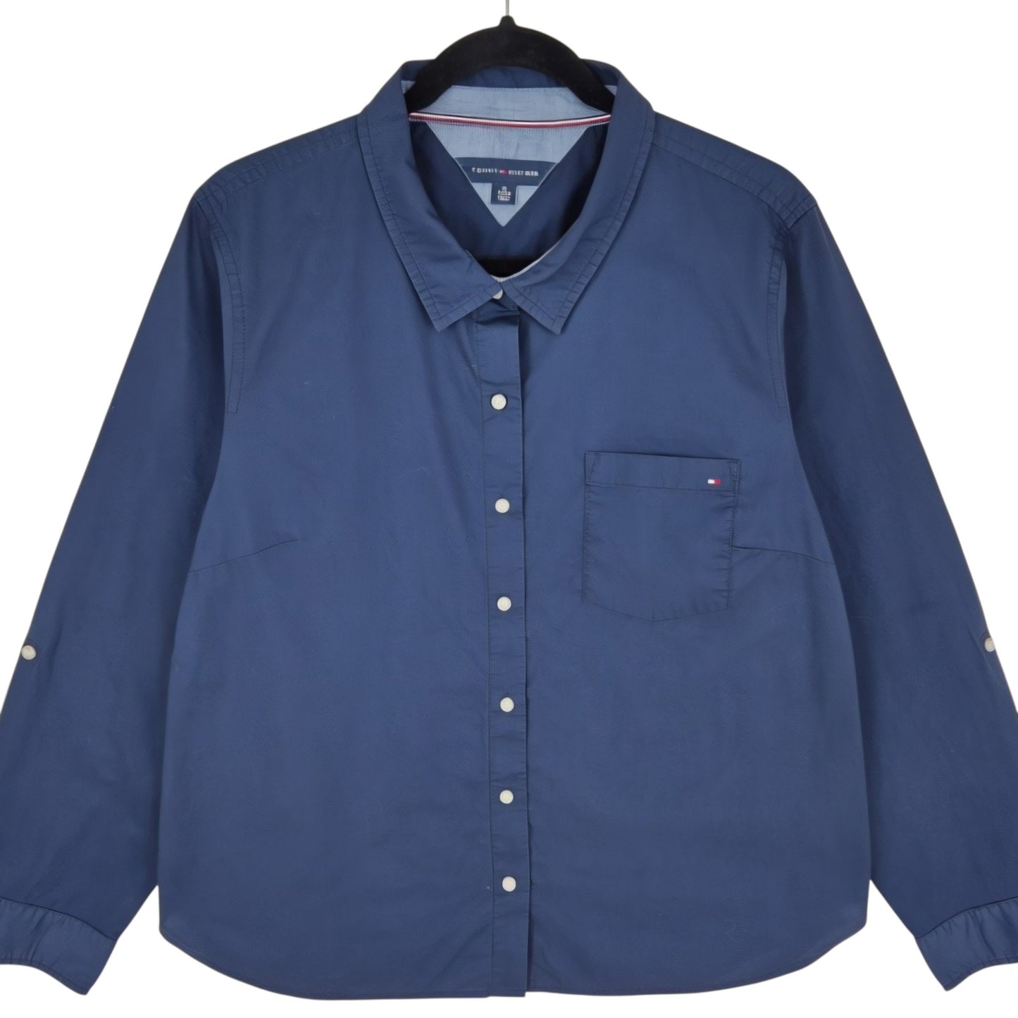 Tommy Hilfiger Womens Dark Blue Dress Shirt Size XL