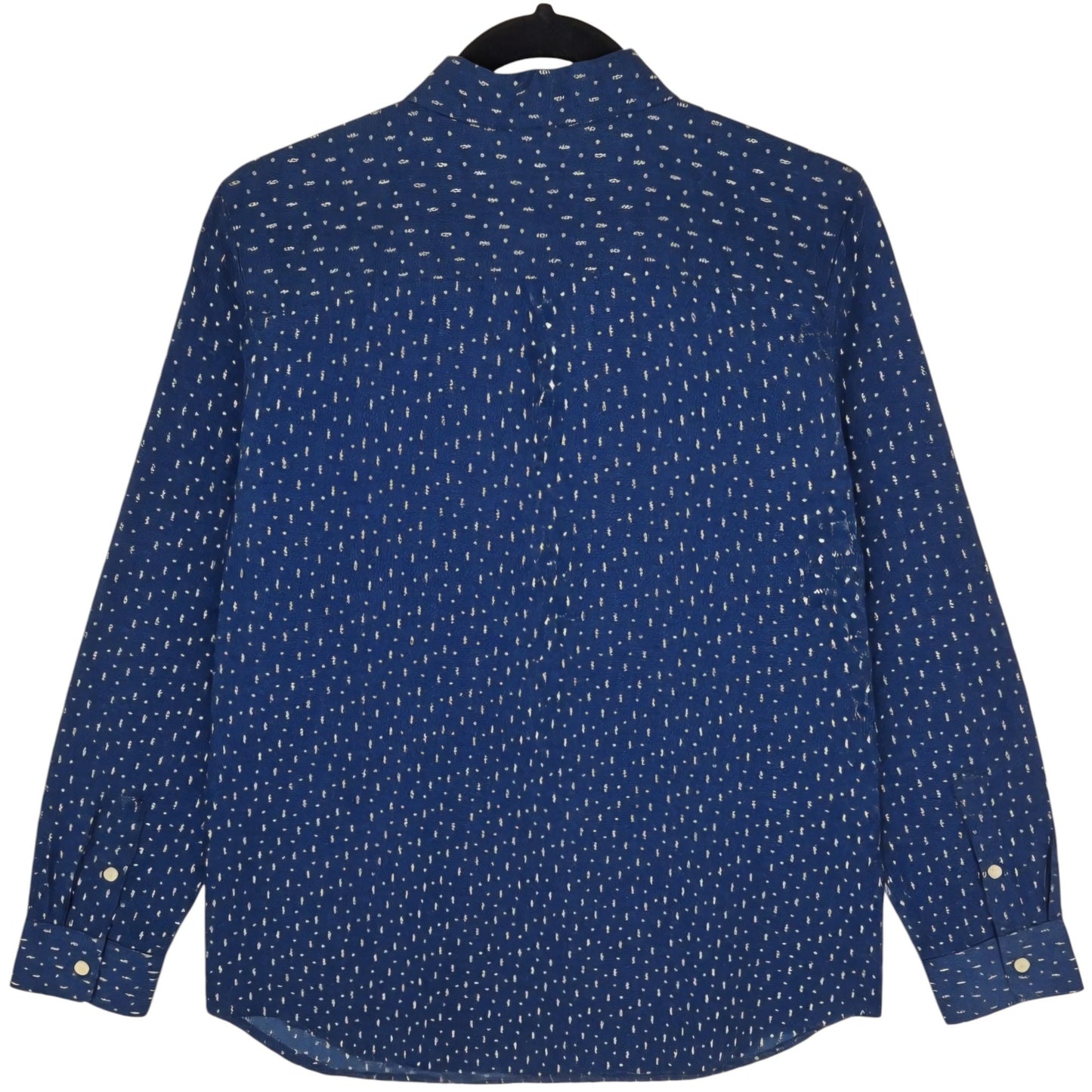 Ralph Lauren Jeans Womens Dark Blue Frilled Dress Shirt Size M