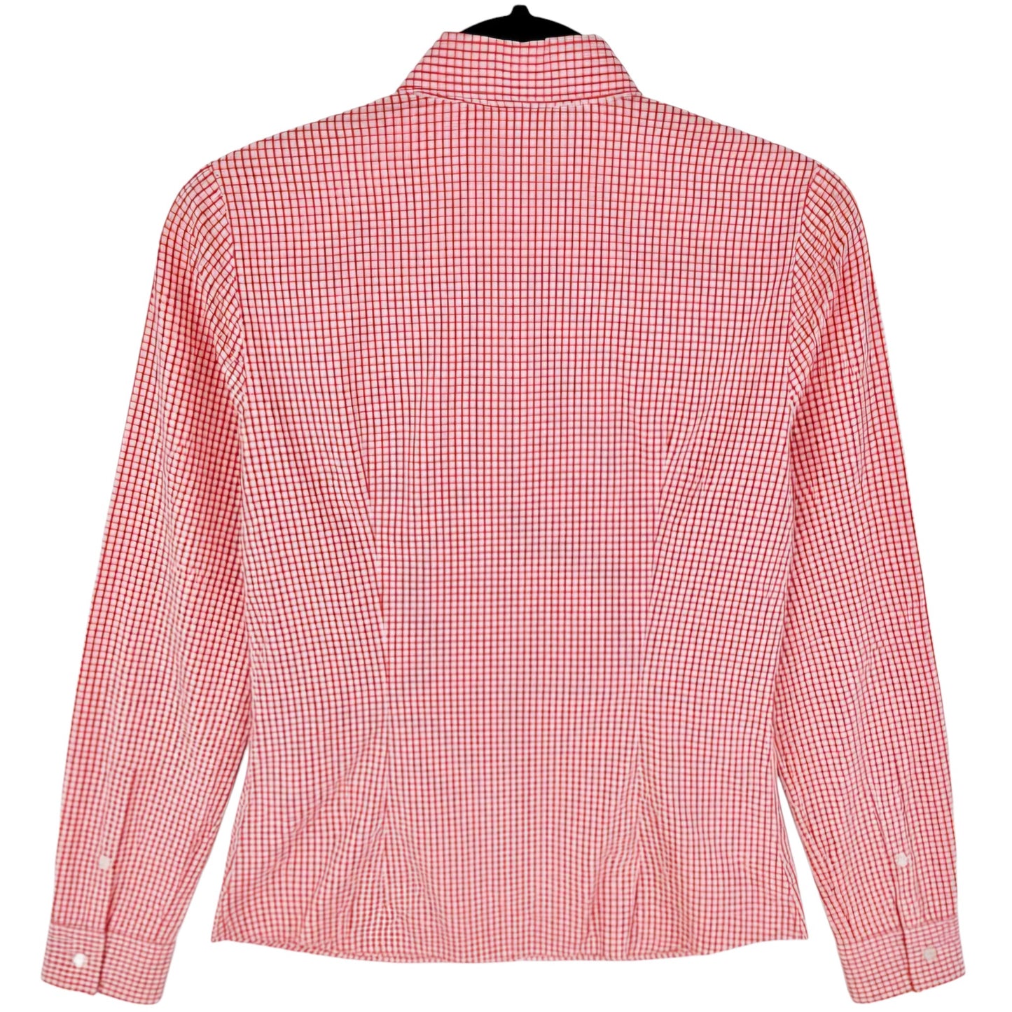 Lacoste Womens Red Checkered Dress Shirt Size S
