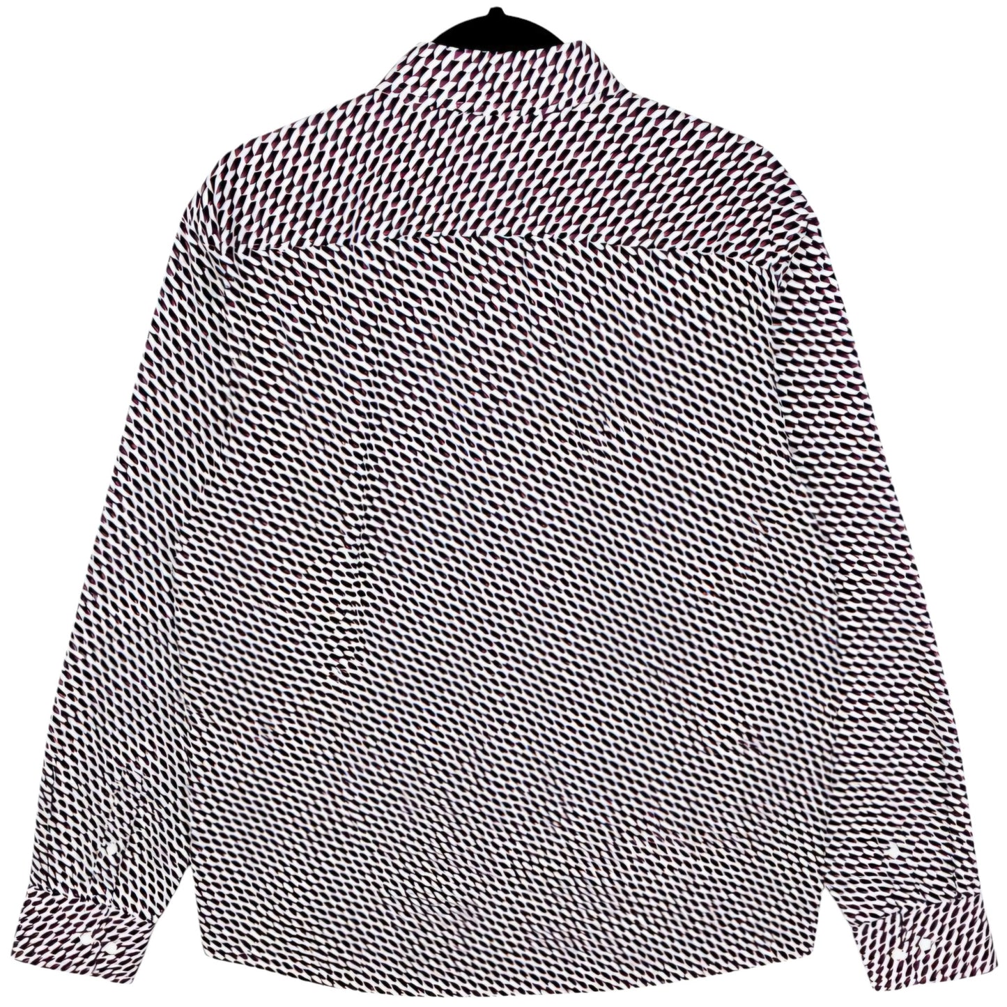 Hugo Boss Burgundy Black & White Slim Fit Dress Shirt Size