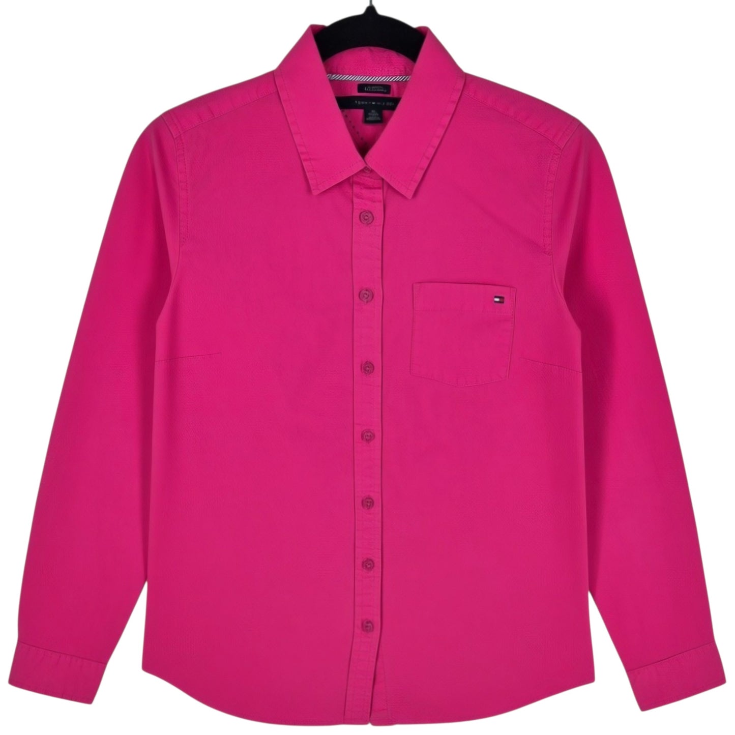 Tommy Hilfiger Womens Bright Pink Classic Fit Dress Shirt Size XS