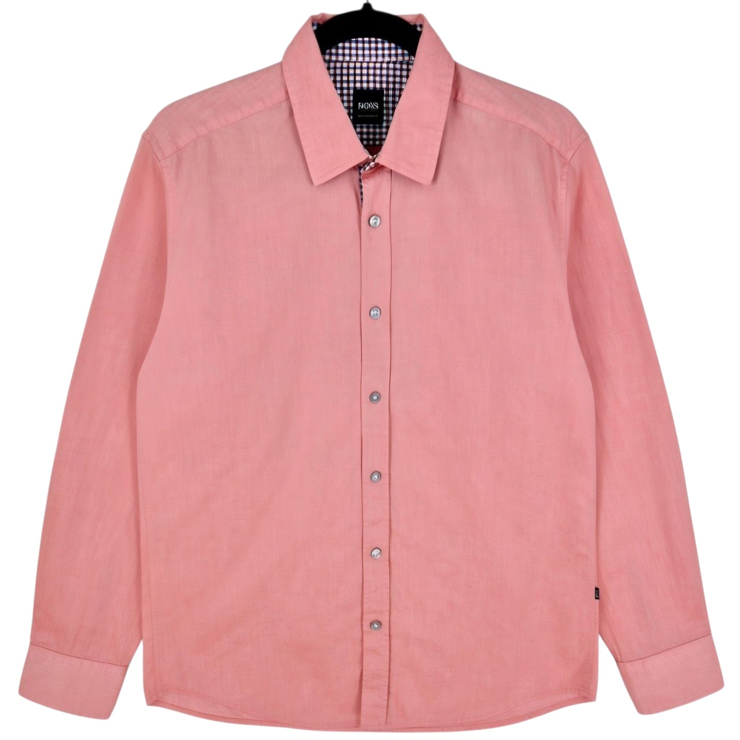 Hugo Boss Peach Pink Regular Fit Dress Shirt Size M