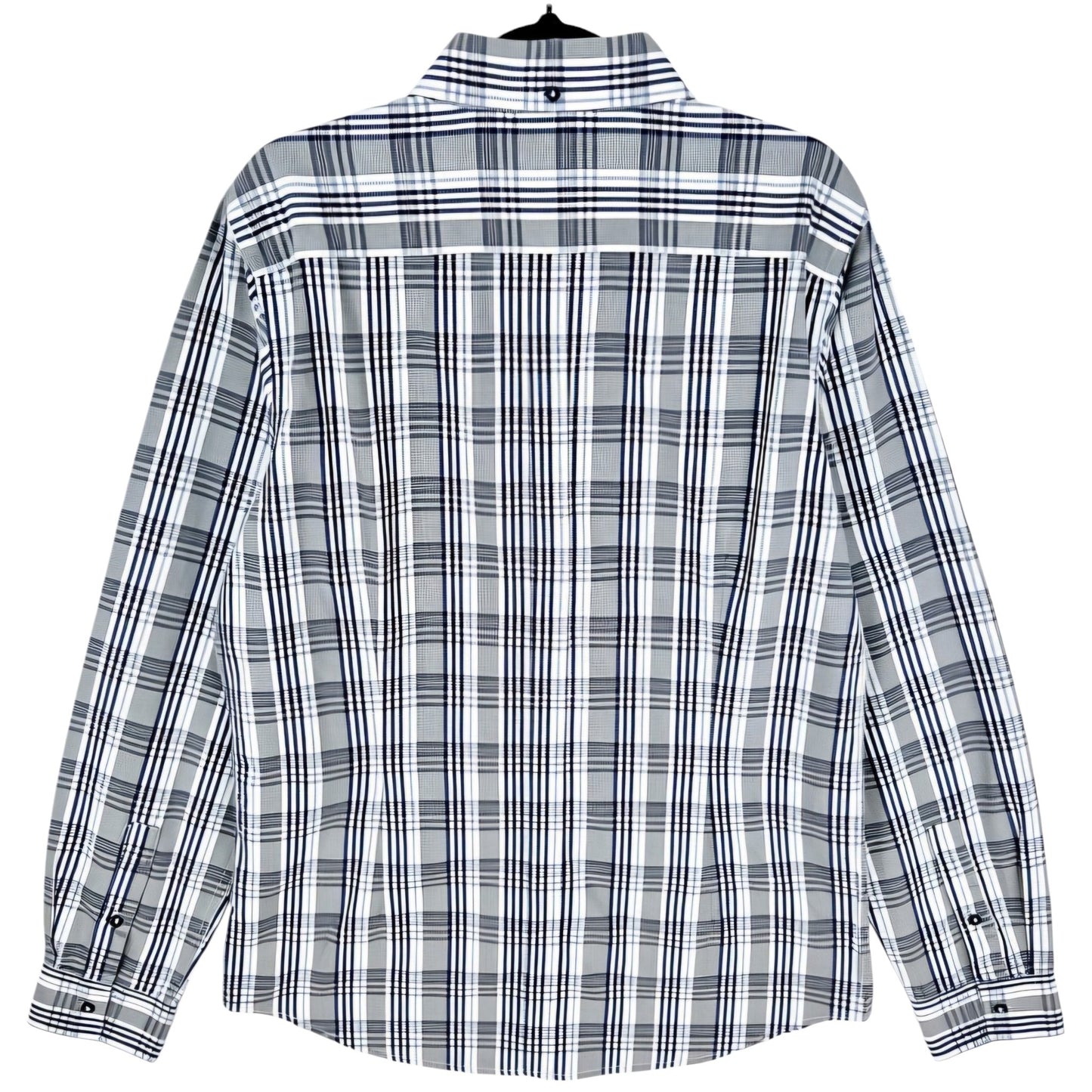 Ben Sherman Grey Checkered Slim Fit Dress Shirt Size L